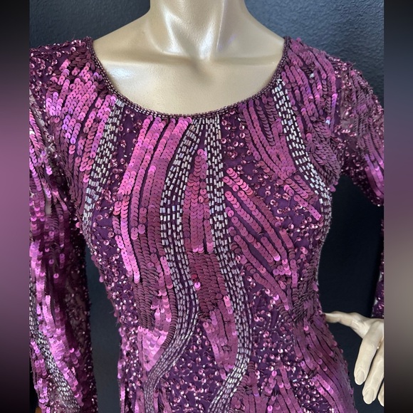 CACHE Cocktail Dress Purple Pink Sequined, Fully Lined, Size 6, NWT!! - Picture 8 of 14